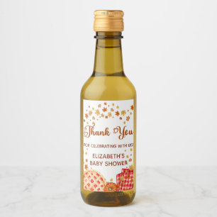 Cutie Pie Pumpkin Fall Baby Shower Thank You Wine Label