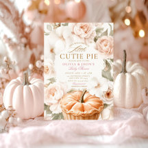 Cutie Pie Pumpkin Floral Pink Bow Baby Shower