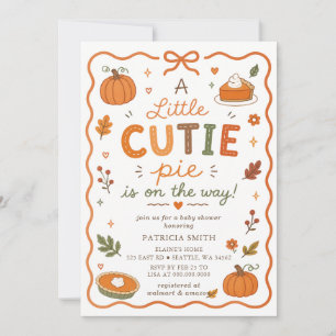 Cutie Pie Pumpkin Gender Neutral Baby Shower Invitation