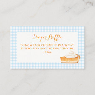 Cutie Pie pumpkin pie blue plaid Baby Shower Enclosure Card