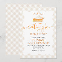 Cutie Pie pumpkin pie Fall plaid Baby Shower