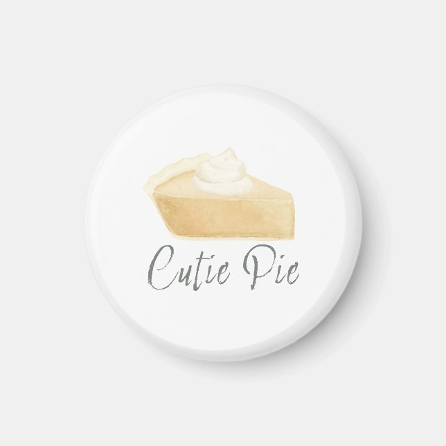 Cutie Pie Pumpkin Pie Magnet – Fall Shower Favour (Front)
