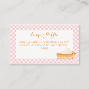 Cutie Pie pumpkin pie pink plaid Baby Shower Enclosure Card