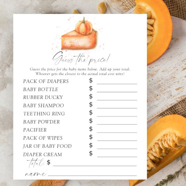 Cutie pie Pumpkins - Guess the price Game (Creator Uploaded)