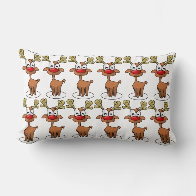 **CUTIE PIE REINDEER CARTOON** CHRISTMAS PILLOW (Front)