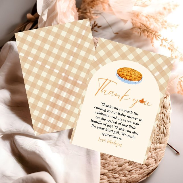 Cutie Pie Thanksgiving Baby Shower Thank you Card (Creator Uploaded)