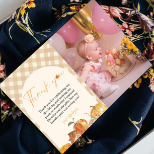 Cutie Pie Thanksgiving Birthday Thank you Card