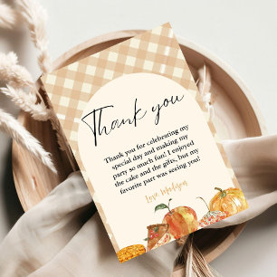 Cutie Pie Thanksgiving Birthday Thank you Card