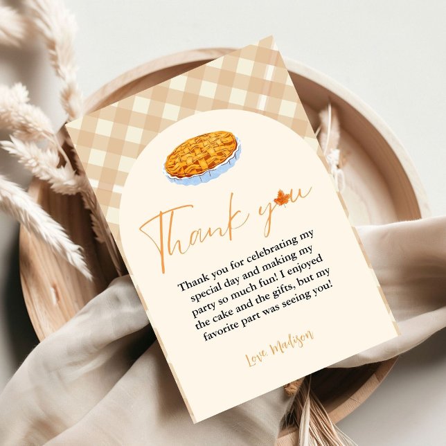 Cutie Pie Thanksgiving Birthday Thank you Card (Creator Uploaded)