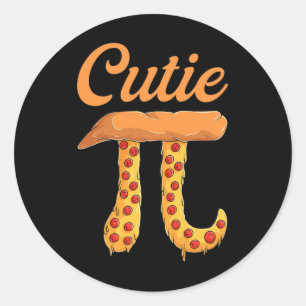 Cutie Pizza Pi Day Vintage Retro Math Lover Classic Round Sticker