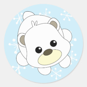Cutie Polar Bear Classic Round Sticker