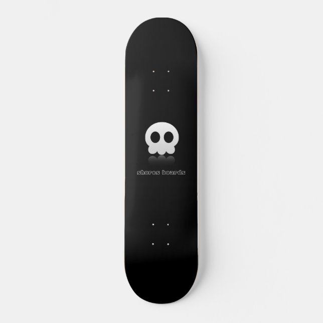 Cutie Skull Black Skateboard (Front)
