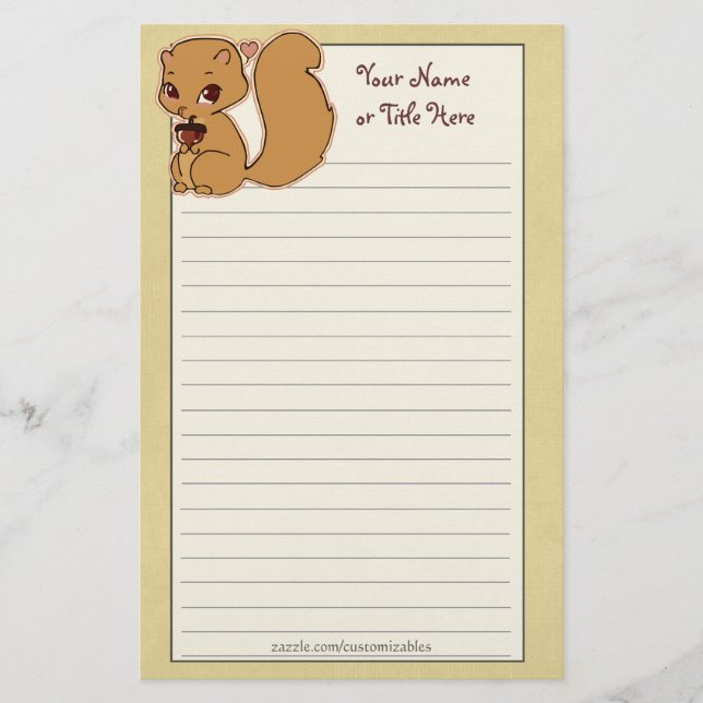 Cutie Squirrel Stationary Stationery (Front)