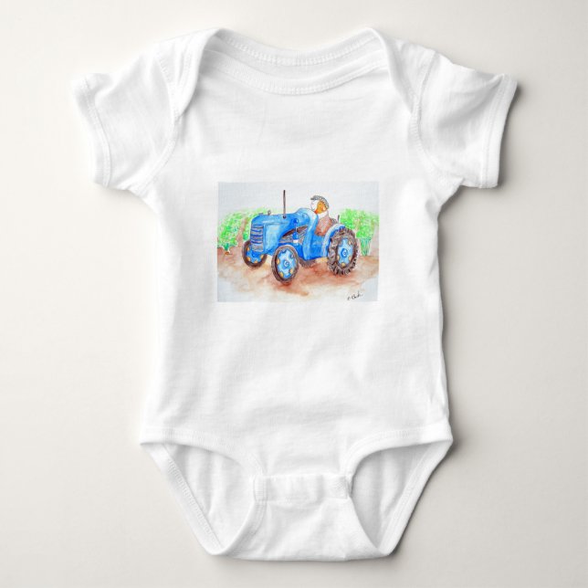 Cutie the Farmer Guinea Pig Painting Baby Bodysuit (Front)