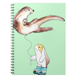 Cutie the Guinea Pig and her Otter Balloon Notebook