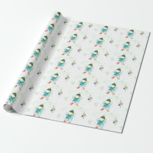 Cutie the Guinea Pig Snow Angel Painting Wrapping  Paper