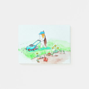 Cutie the Guinea Pig the Gardener Painting Post-it Notes