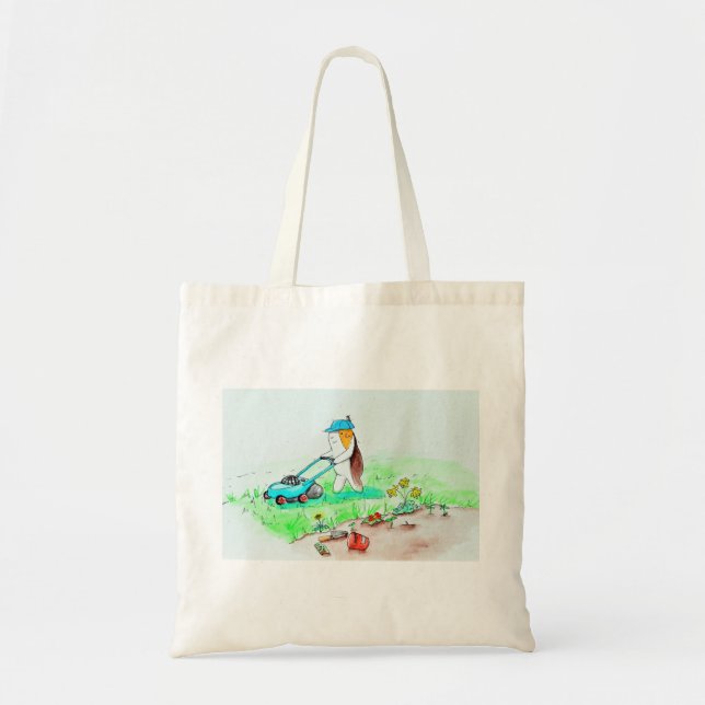Cutie the Guinea Pig the Gardener Painting Tote Bag (Front)