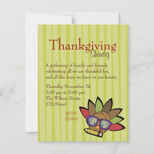 Cutie Turkey Invitation (Front)