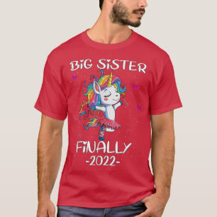 Cutie Unicorn Big Sister Finally 2022 T-Shirt