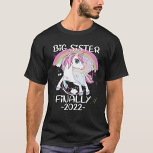 Cutie Unicorn Big Sister Finally 2022 T-Shirt
