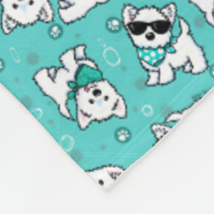 Cutieface Westies KiniArt  Fleece Blanket