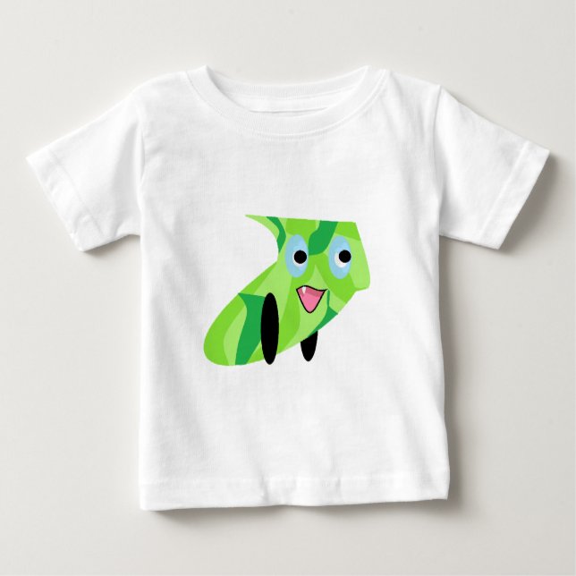 Cutieful Kids Art Design Cute Green Puppy Dog Baby T-Shirt (Front)