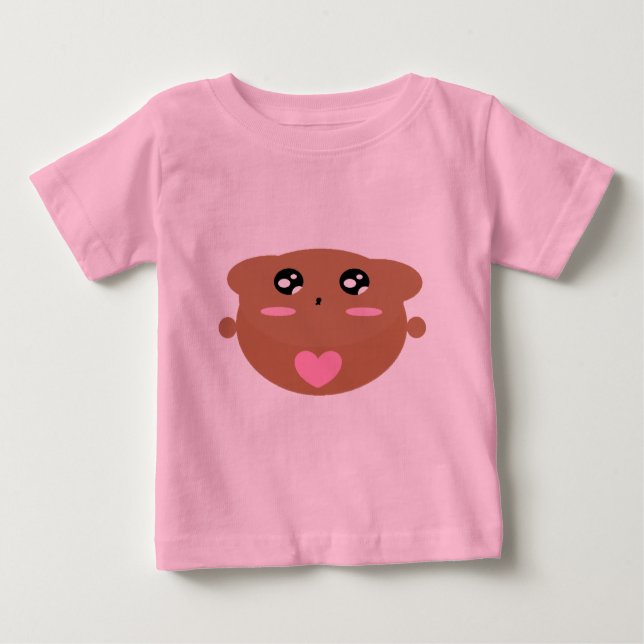 Cutieful Kids Art Design Cute Teddy Bear In Love Baby T-Shirt (Front)