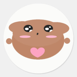 Cutieful Kids Art Design Cute Teddy Bear In Love Classic Round Sticker