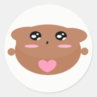 Cutieful Kids Art Design Cute Teddy Bear In Love Classic Round Sticker