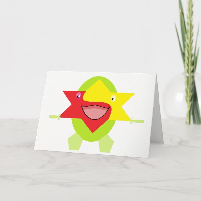 Cutieful Kids Art Design Funny Fantasy Star Fish Card (Front)