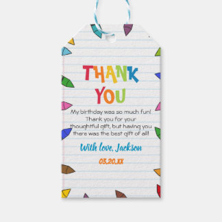 Cuties Crayon Art Paper Colourful Party Birthday Gift Tags