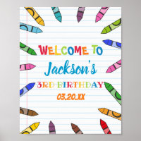 Cuties Crayon Art Paper Colourful Party Birthday