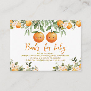 Cuties Orange Two Little Twins Baby Shower Floral Enclosure Card