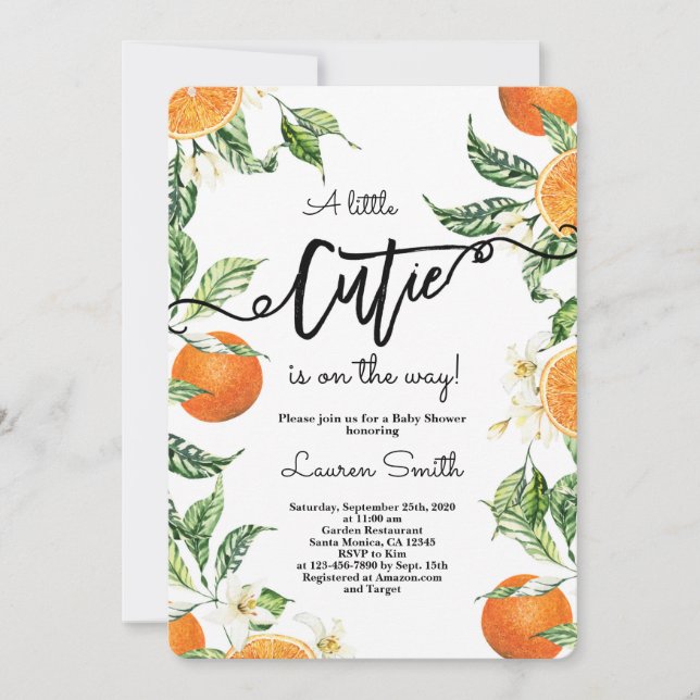 Cuties Oranges Baby Shower Invitation (Front)