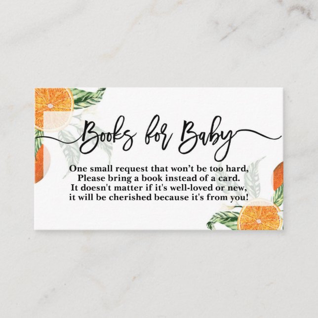 Cuties Oranges bring a book card (Front)