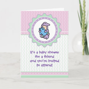 Cutietoots Baby Shower Invitation - Pink/Green