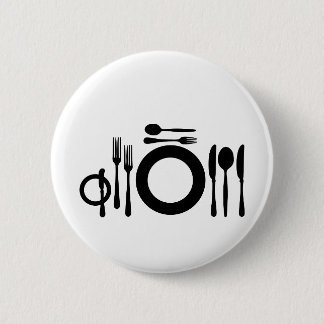 Cutlery 6 Cm Round Badge (Front)