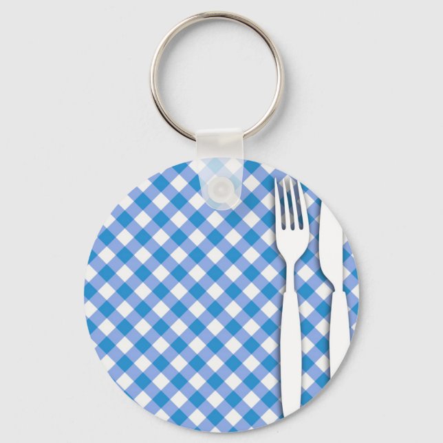 Cutlery on Table Cloth Key Ring (Front)
