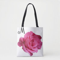 Cutomizable M name pretty pink rose trendy floral