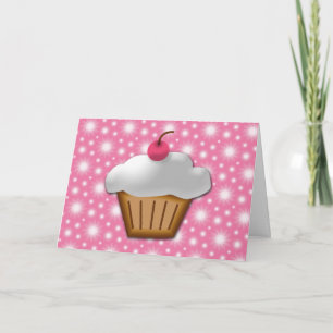 Cutout Cupcake with Pink Cherry on Top Card