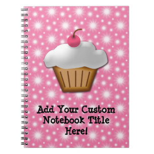 Cutout Cupcake with Pink Cherry on Top Notebook