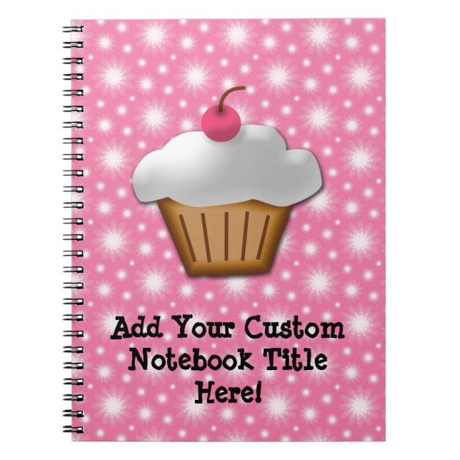 Cutout Cupcake with Pink Cherry on Top Notebook (Front)