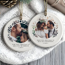 Cutout Framed Photo First Christmas As Mr & Mrs