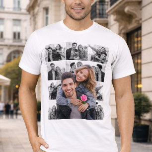 Cutout Photo Collage For Valentines Day Couple T-Shirt
