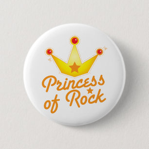 CUTOUT! Princess of rock Rockabilly design 6 Cm Round Badge