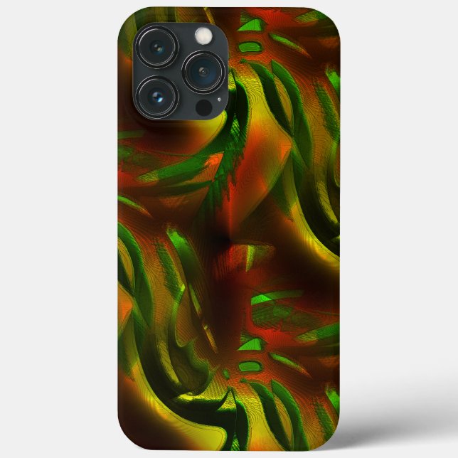 Cutout style green leaves with digital scratches   Case-Mate iPhone case (Back)