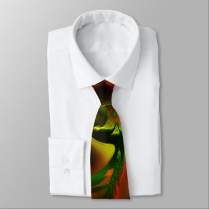 Cutout style green leaves with digital scratches   tie