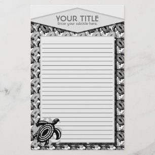 Cutout Turtle Personalised Stationery
