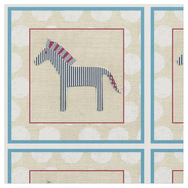 Cutout Zebra on Cream Background Fabric (Close Up)